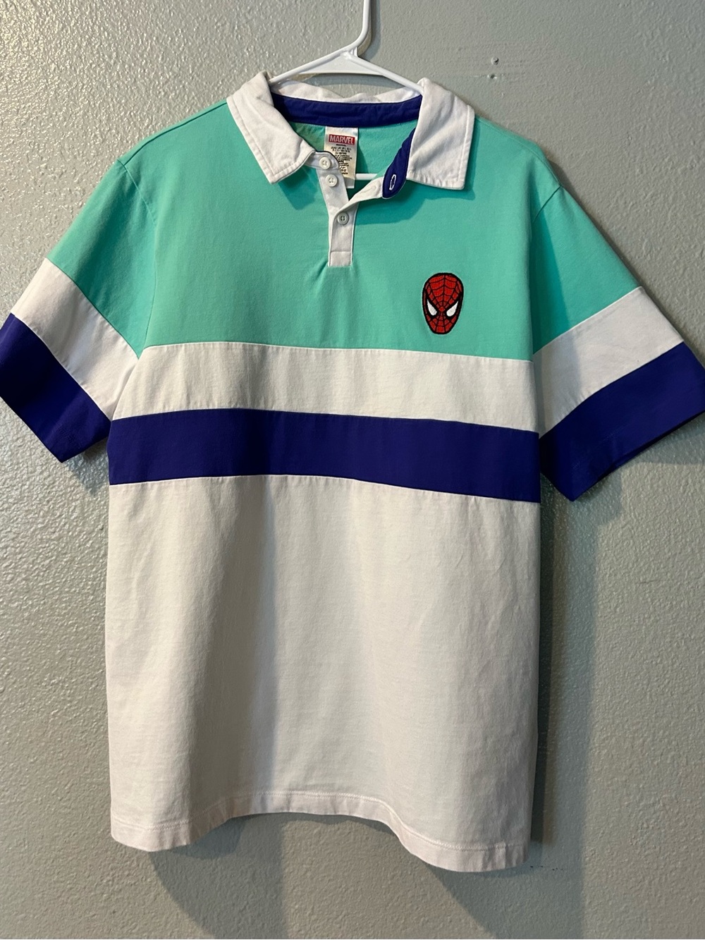 Disney Store Marvel 90s Animated Series Spider-Man Peter Parker Polo L